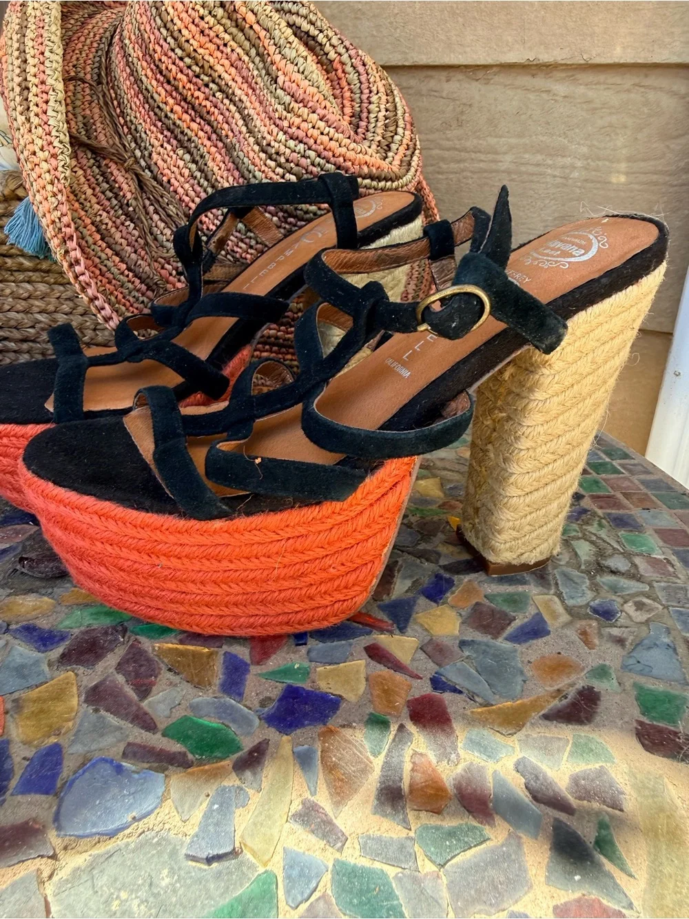New JCambells collabs  Suede ropes SEXY Strappy Platforms  Espadrille 7